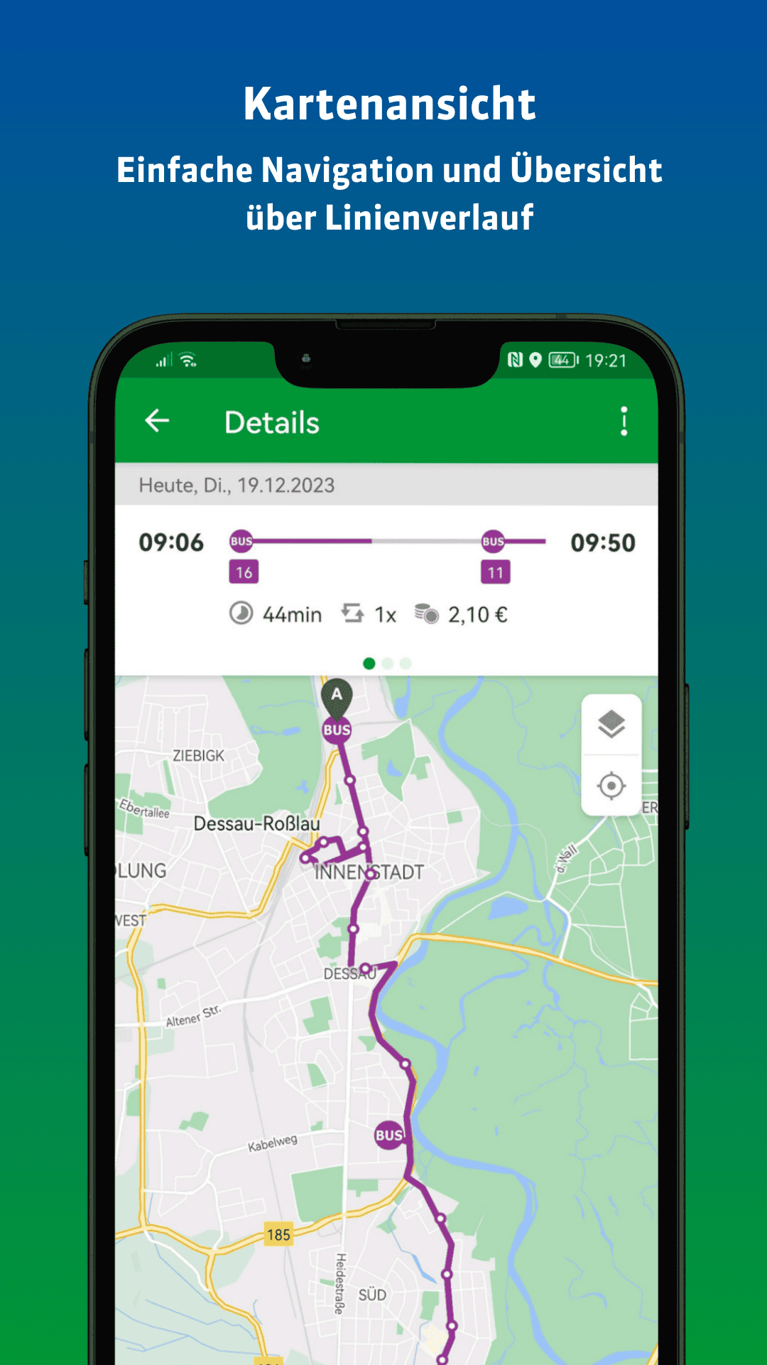 Kartenansicht DVGgo App